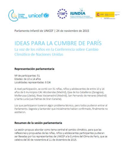 La voz de los niños en la Conferencia sobre Cambio Climático de ONU
